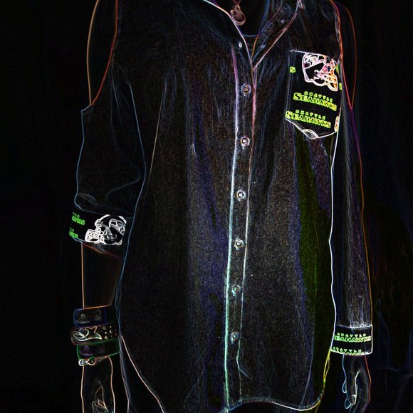 Jacket Top Seahawks Peekaboo Woman's New Embellished Denim Shirt - Picture 6 of 9
